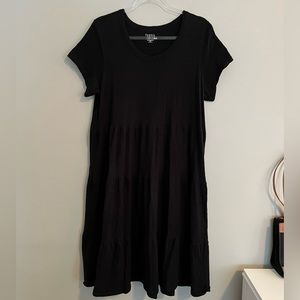 Black Tiered Dress | Large | SOFT COTTON